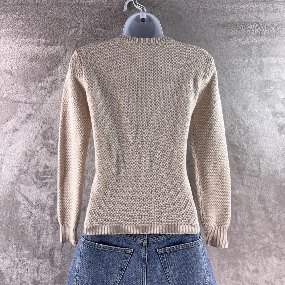 Max Mara Sweater Womens Size XS Beige Cable Knit Crewneck Italian Luxury‎